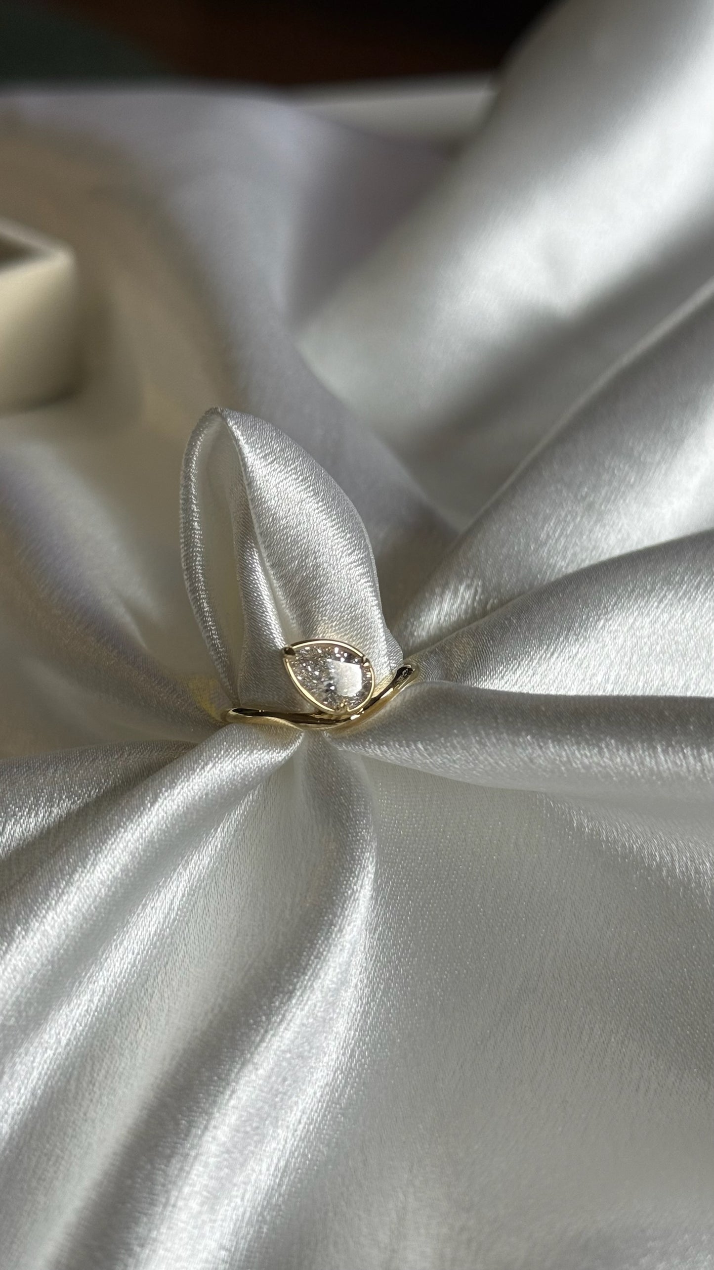 14K Pear Diamond Ring