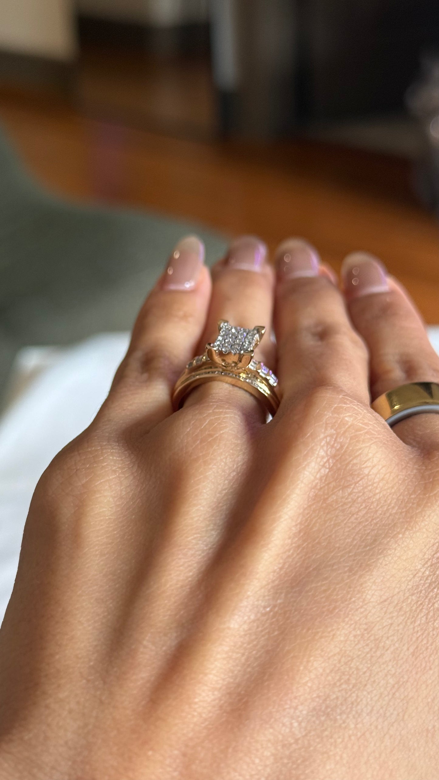 Diamond Princess Emerald Engagement Ring