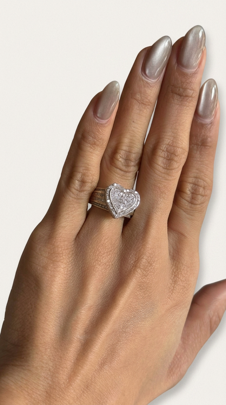 Diamond Large Heart Ring