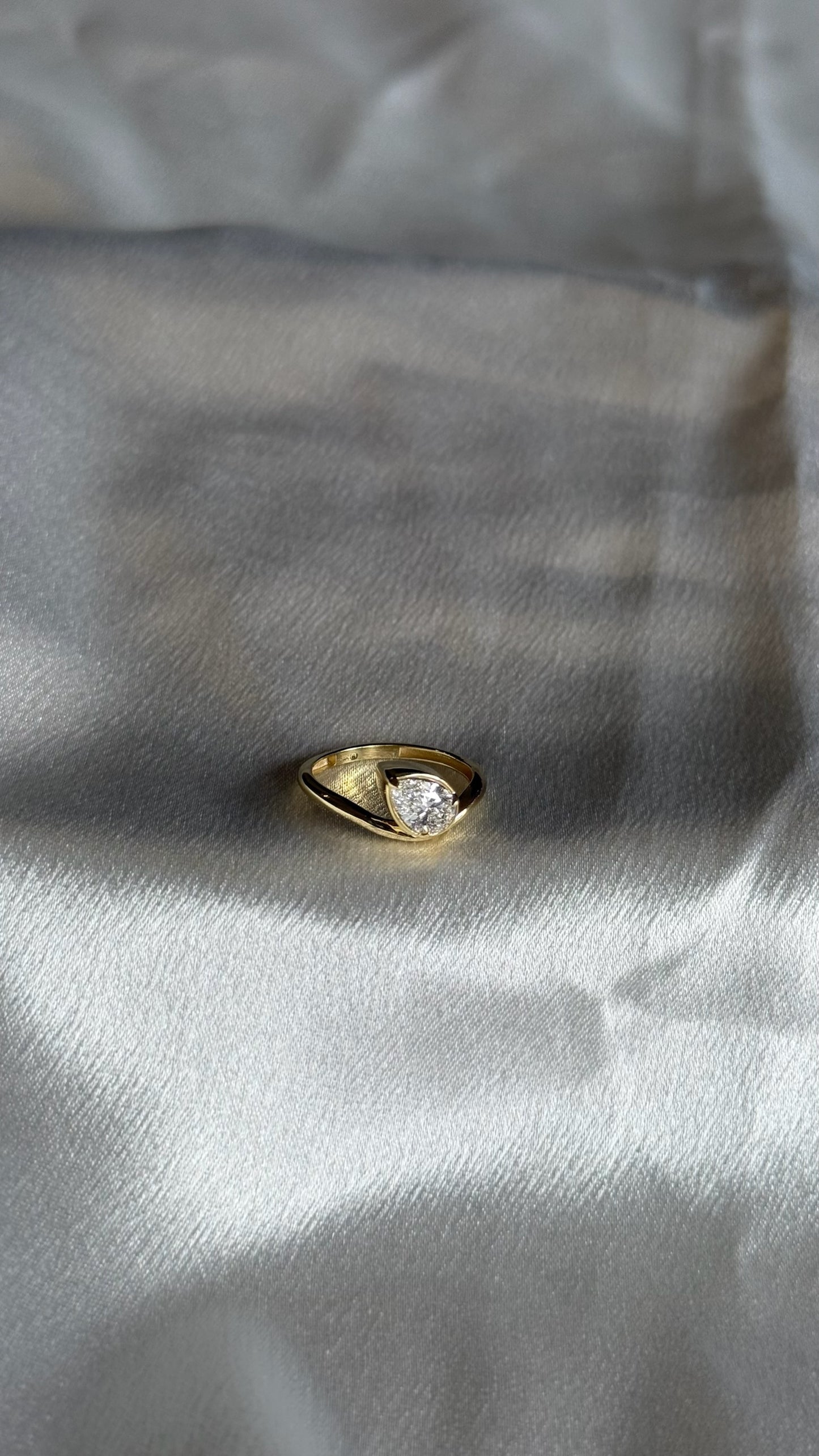 14K Pear Diamond Ring