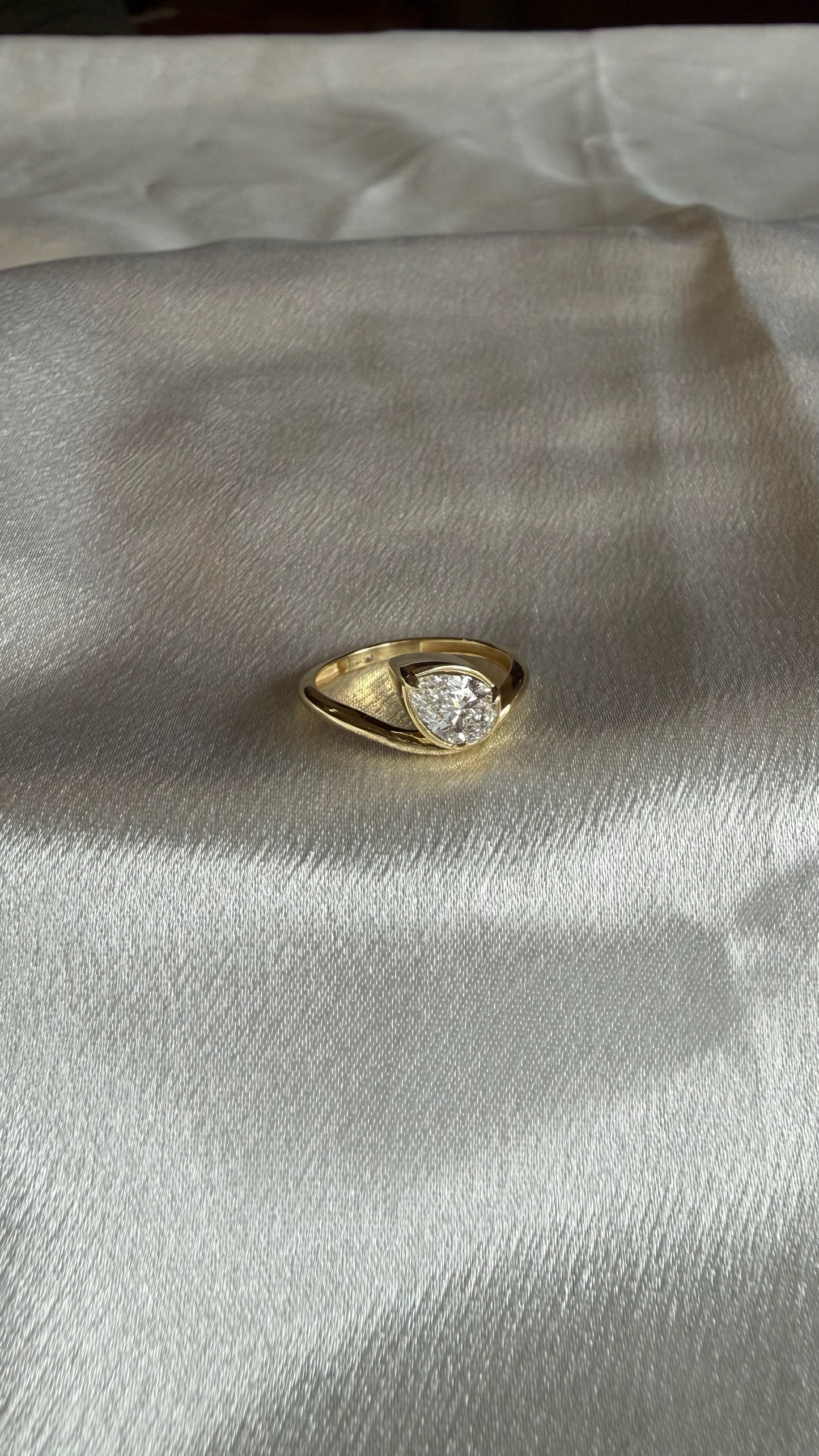 14K Pear Diamond Ring