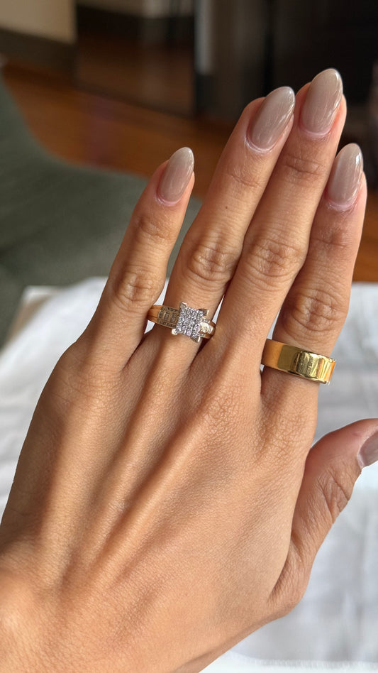 Diamond Princess Emerald Engagement Ring