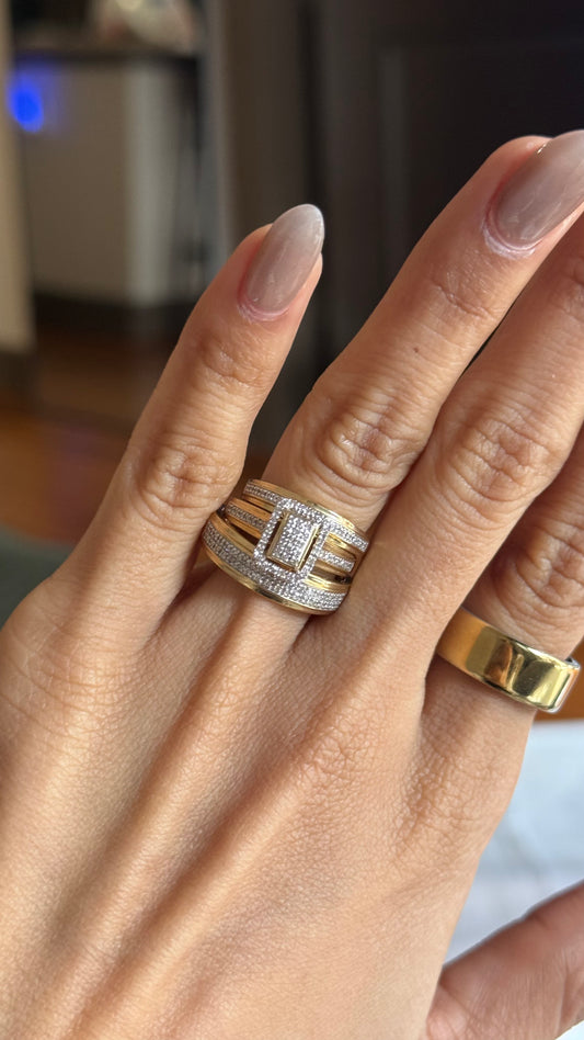 Diamond Emerald Wedding Trio Set