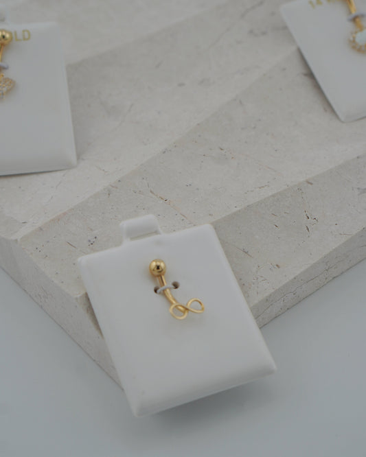 14K Gold Belly Button Ring