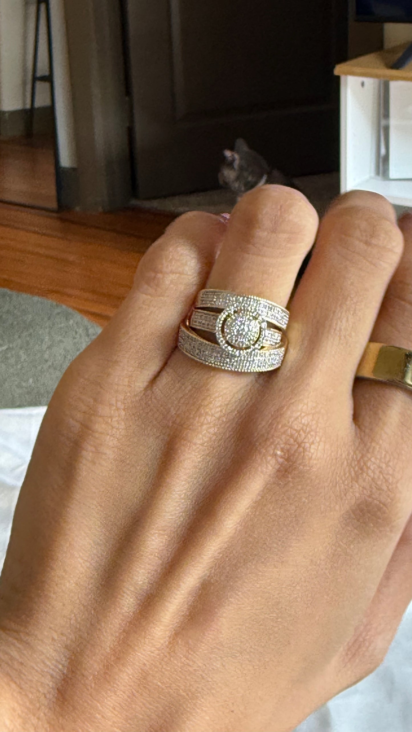 Diamond Round Wedding Trio Set
