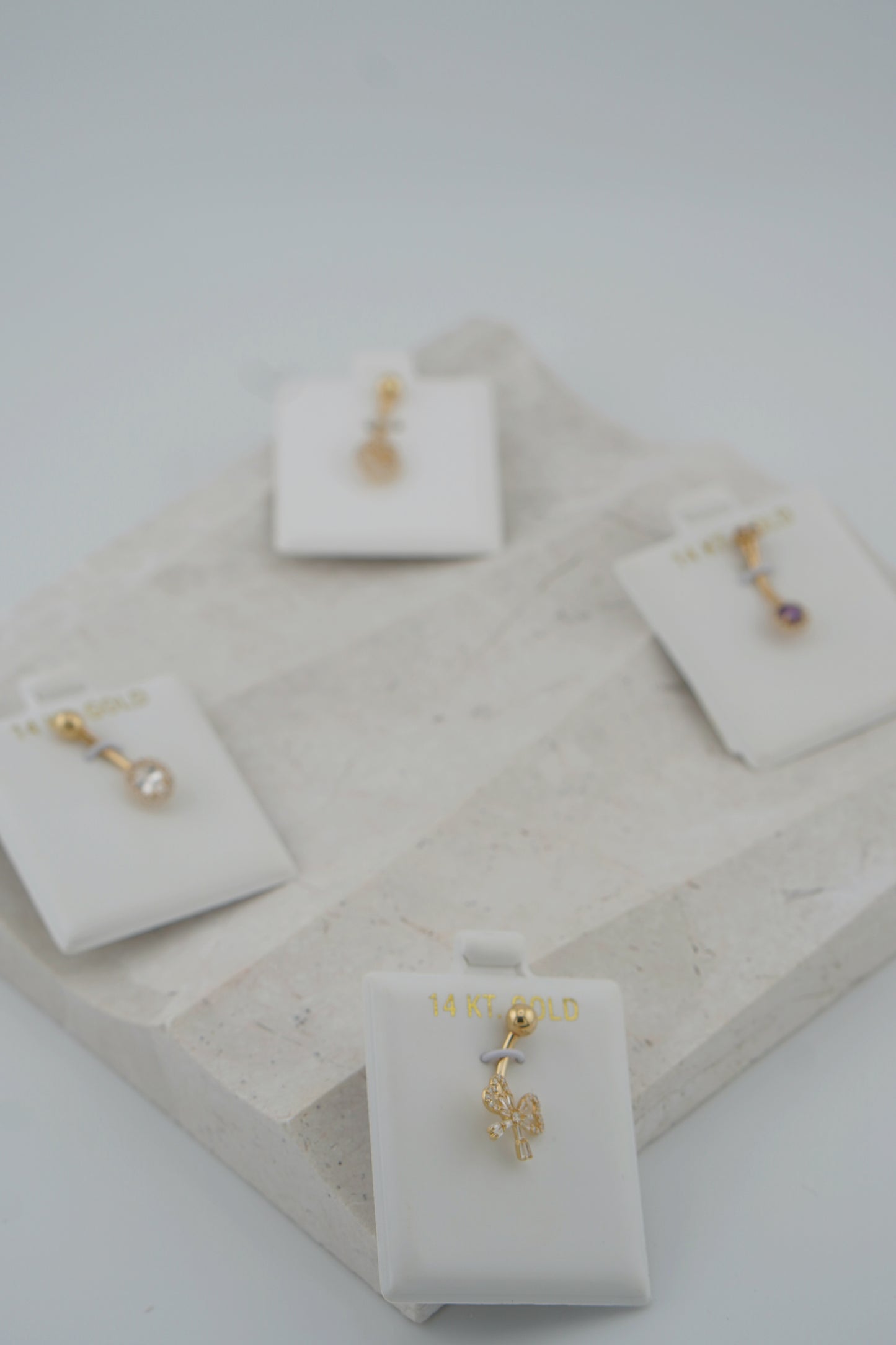 14K Gold Bow Belly Button Ring