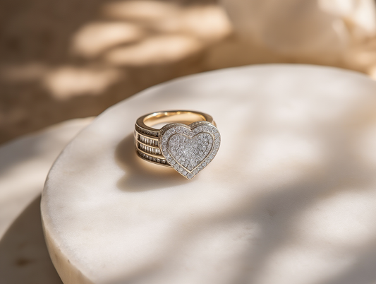 Diamond Large Heart Ring