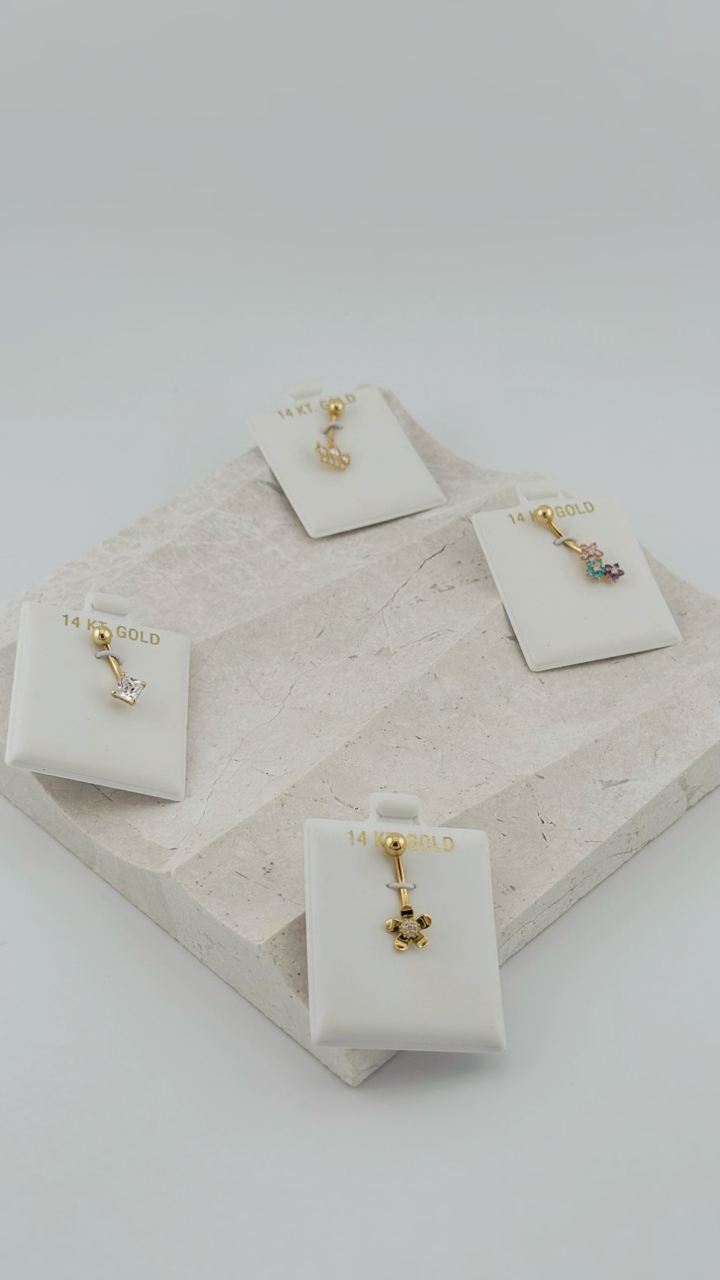 14K Gold Belly Button Ring