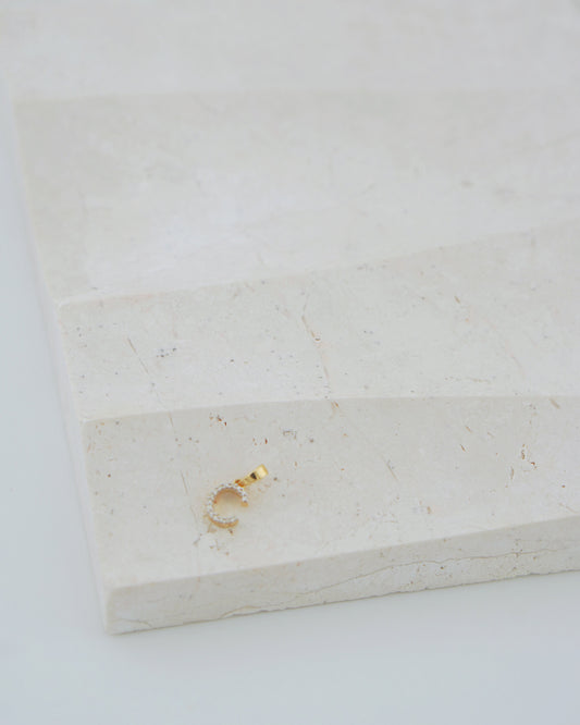 Natural Diamond Initial Pendant - Letter C